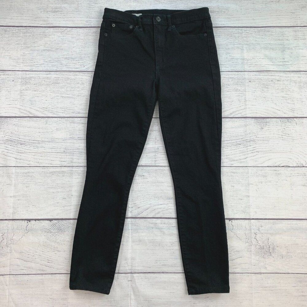 Gap 1969 Jeans sz 28 Stretch Skinny High Rise Black Inseam 26.5"